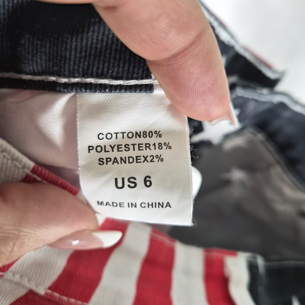 American Flag Jeans Womens US 6 Stars Stripes Red White Blue Patriotic‎ Bell... - Picture 12 of 14